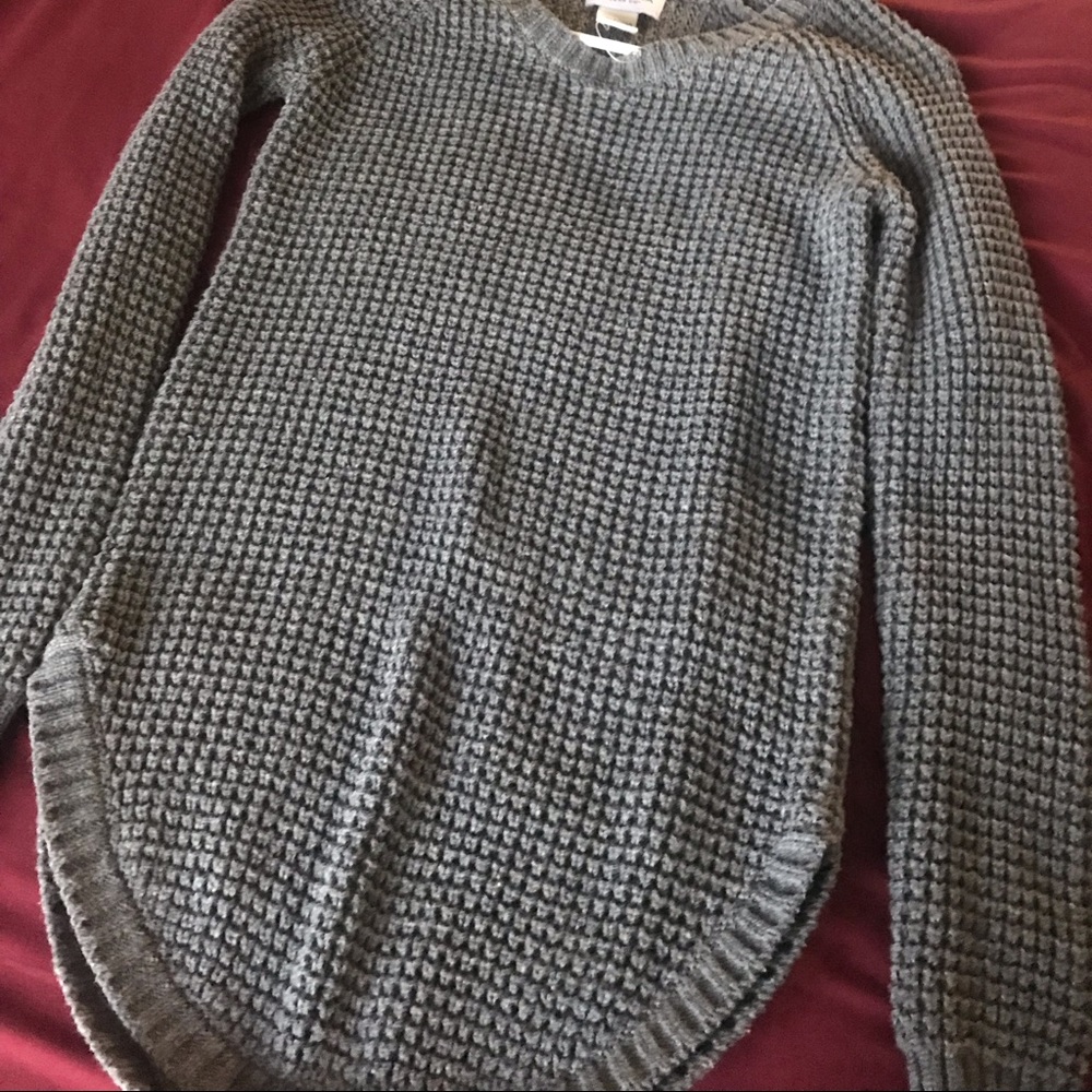 Gray knitted sweater